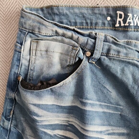 Raw X Jeans Men's 40x32 Standard Distressed Medium Wash Blue Stretch RN# 137711 - Picture 11 of 16